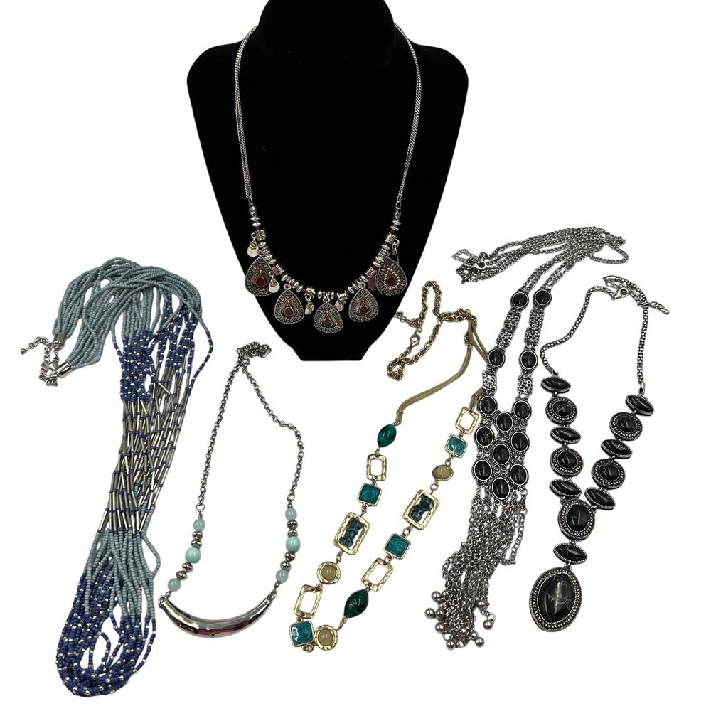 Layering‎ Necklaces Fashion Jewelry Large Statement 6 Pieces Beaded
